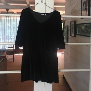 black velvet drop waist shift dress